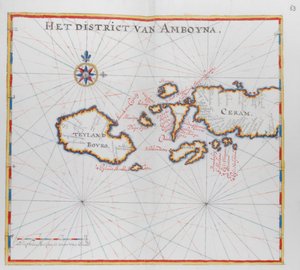 Mappa delle isole di Bouro e Ceram (Seram), Indonesia da Dutch School