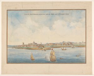 Nuova Amsterdam e Manhattan, c.1660 da Dutch School