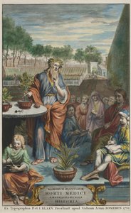 Pagina del titolo da "Horti Medici Amstelodamensis Rariorum Plantarum Historia" vol. II, di Jan Commelin e Caspar Commelin da Dutch School