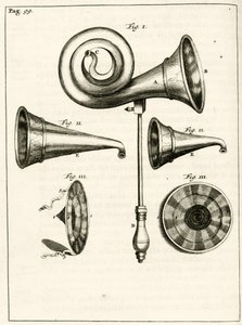 Vari apparecchi acustici, da Exercitationes Practicae circa Medendi Methodum di Frederik Dekkers, 1694