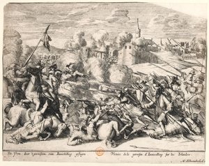Vittoria della guarnigione di Enniskillen sugli irlandesi nel 1689, c.1691 da Dutch School