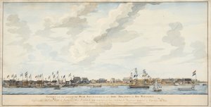 Veduta della città di Paramaribo e del Fort Zeelandia, 1772 da Dutch School