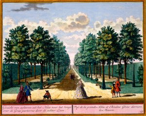 Vista del passaggio sul retro della casa, da Het Zeganpralent Kennemerlant di Hendrick de Leth e Matthias Brouerius Van Nidek, pubblicato c.1700-30