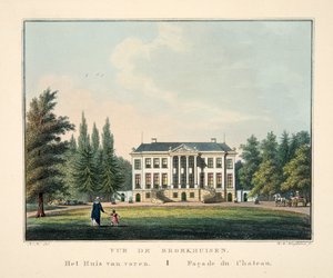 Vista di Broekhuisen. La Casa di fronte. Facciata del Castello da Dutch School