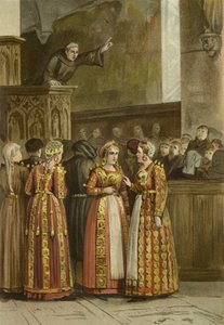 Donne in costume tradizionale frisone, Paesi Bassi, XV secolo