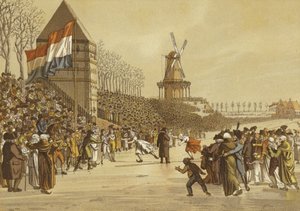 Gare di pattinaggio su ghiaccio femminili, Leeuwarden, Paesi Bassi, 1805