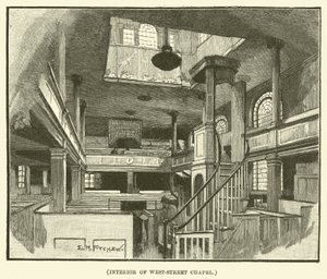 Interno della Cappella di West-Street (incisione) da E.H. Fitchew