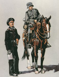Ufficiale di carro armato e soldato a cavallo dell