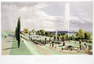 Giardino della Terrazza Inferiore, Worsley Hall, pub. da Thomas McLean da E. Adveno Brooke