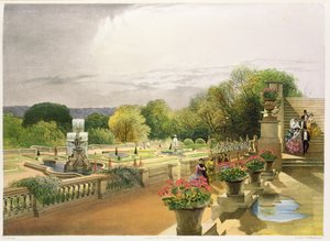 Il Parterre, Harewood House vicino a Leeds, pub. da Thomas McLean da E. Adveno Brooke