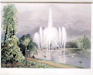 La fontana del cavallo fluviale, Enville, pub. da Thomas McLean (litografia)