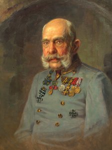 Imperatore Francesco Giuseppe I in uniforme di servizio di un feldmaresciallo austriaco da E. Bieber