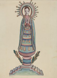 Nuovo Messico, "Bulto", figura in legno policromo da E. Boyd
