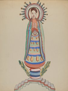 Nuovo Messico, Bulto, Figura in legno policromo, 1935-1942 da E. Boyd