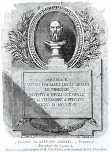 La tomba di Salvino Armati (m.1317), incisa da F. Simon, frontespizio da 