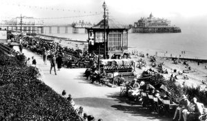 Il padiglione della banda e il molo, Eastbourne, East Sussex, inizio XX secolo