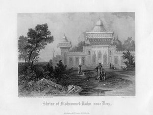 Santuario di Mohummed Kahn, vicino a Deeg, Rajasthan, India, metà XIX secolo da E. Finden