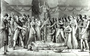 Il funerale di Jean Paul Marat nella Cappella del Club des Cordeliers, 16 luglio 1793, c.1793 da E. Le Sueur