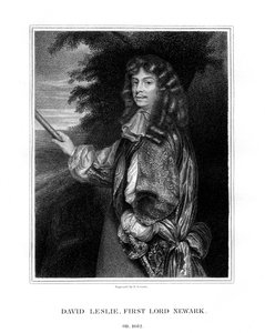David Leslie, Lord Newark, ufficiale di cavalleria scozzese, 1827 da E. Scriven