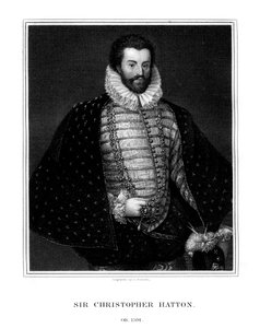 Sir Christopher Hatton, politico inglese, 1827 da E. Scriven
