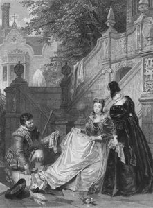 Scena da Kenilworth di Sir Walter Scott. Wayland, Amy Robsart & Janet, 1834 da E. Smith