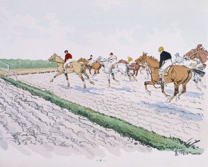 Corsa di cavalli - disegno di Thelem