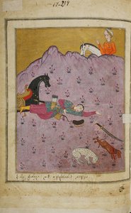 Illustrazione al poema epico Il Cavaliere nella Pelle di Pantera di Shota Rustaveli da E. Ts. Tseretliseuli