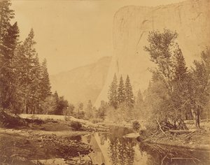 Tutokanula. Valle dello Yosemite. (Il Grande Capo) "El Capitan". Alto 3500 piedi. da Eadweard J. Muybridge