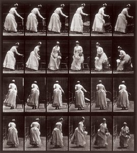 Locomozione animale, tavola 265: sequenza con una donna che si siede, 1887 da Eadweard Muybridge