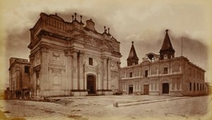 Chiesa di San Francisco e ufficio postale, Guatemala da Eadweard Muybridge