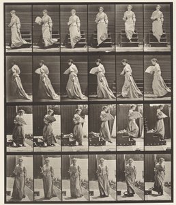 Tavola 141. Scendere le Scale e Sventolare un Ventaglio da Eadweard Muybridge
