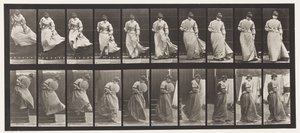 Scendere le Scale, Girando Vestito Impigliato, 1885 da Eadweard Muybridge