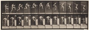 Saltare; correre salto in alto (con scarpe) (tavola 153) da Eadweard Muybridge