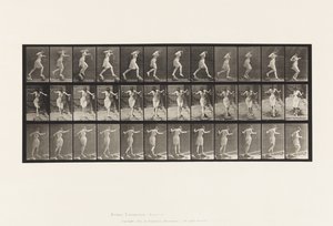 Tavola 175. Attraversamento del ruscello su pietre con canna da pesca e lattina da Eadweard Muybridge