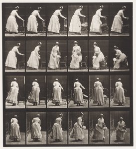 Tavola 243. Posizionamento della Sedia, Seduta e Sventolamento di un Ventaglio da Eadweard Muybridge