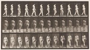 Piastra 24. Camminare, con scarpe con i tacchi alti da Eadweard Muybridge