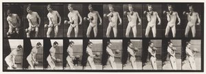 Tavola 324. Curling con manubrio da 50 libbre, modello, 3/4 lunghezza da Eadweard Muybridge