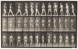 In guardia, camminare e girarsi (tavola 355) da Eadweard Muybridge