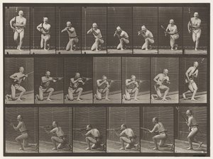 Inginocchiarsi, sparare e alzarsi (tavola 356) da Eadweard Muybridge