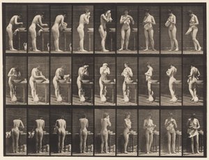 Lavarsi, asciugarsi il viso e girarsi (tavola 412) da Eadweard Muybridge
