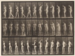 Piatto 426. Toilette; Spazzolarsi i capelli e andarsene, 1872-1885 da Eadweard Muybridge