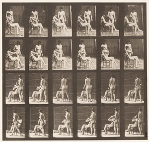 Due Modelli, 8 Porta una Tazza di Tè, 1 Prende la Tazza e Beve, 1872-1885 da Eadweard Muybridge