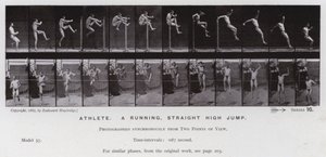 La figura umana in movimento: Atleta, salto in alto in corsa da Eadweard Muybridge