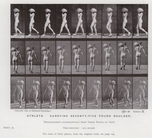 La figura umana in movimento: Atleta, che trasporta un masso di settantacinque libbre da Eadweard Muybridge