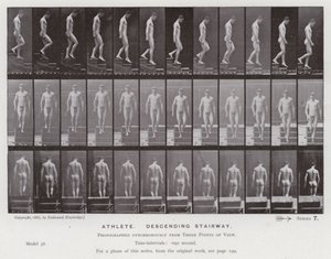 La figura umana in movimento: Atleta, che scende una scala da Eadweard Muybridge