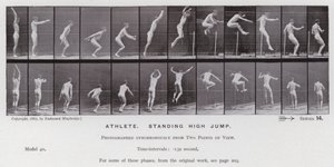 La Figura Umana in Movimento: Atleta, salto in alto da fermo da Eadweard Muybridge
