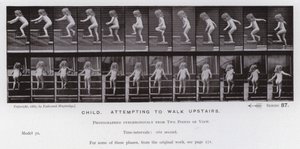 Figura umana in movimento: Bambino che tenta di salire le scale da Eadweard Muybridge