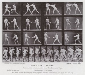 La figura umana in movimento: Pugili, boxe da Eadweard Muybridge