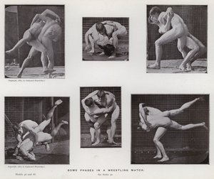 La figura umana in movimento: Alcune fasi di un incontro di lotta da Eadweard Muybridge