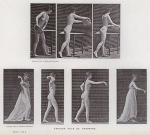 La figura umana in movimento: Vari atti di lancio da Eadweard Muybridge